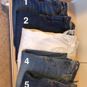 FIVE PAIRS of jeans! Old Navy and A.N.A. All sz 8